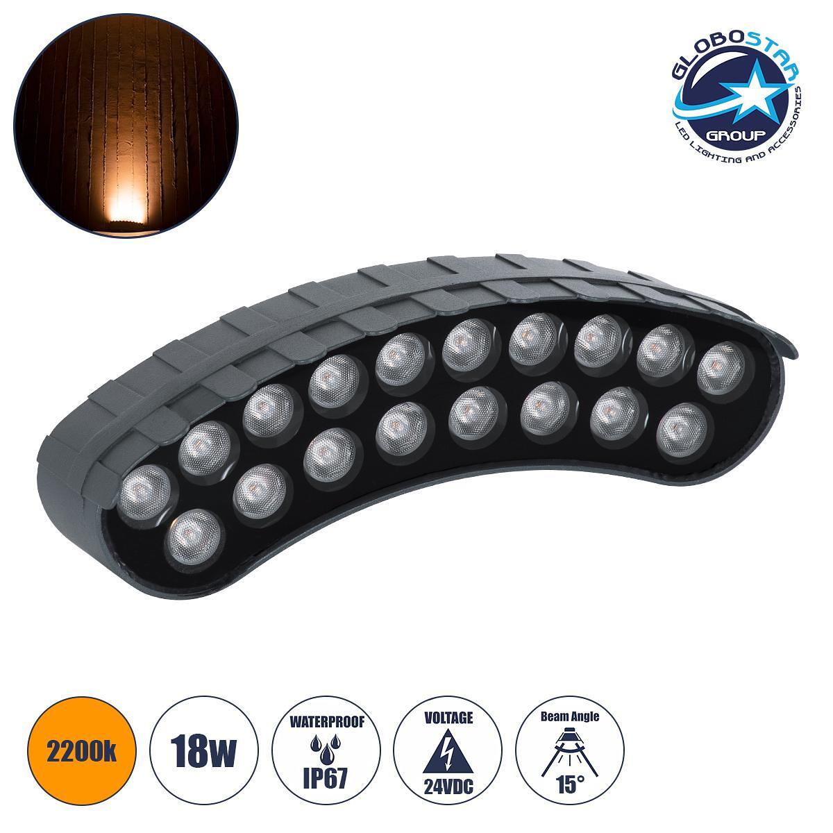 GloboStar® TREELIGHT-KINA 90231 Извита Лента за Осветление Wall Washer с Антибликова Решетка Специално за Растения - Дървета LED 18W 1530lm 15° DC 24