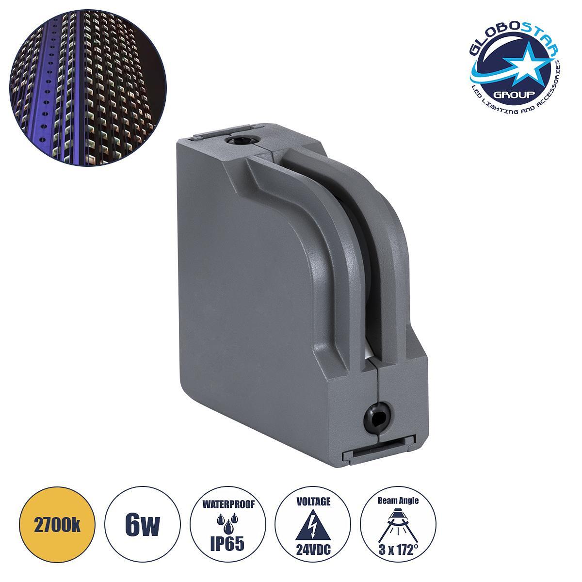 GLOBOSTAR® WINDOWCORNA 90114 Ъглово Осветително Тяло за Акцентиране на Прозорци LED 6W 540lm 3°x172° DC 24V Водоустойчиво IP65 Топло Бяло 2700K Димир