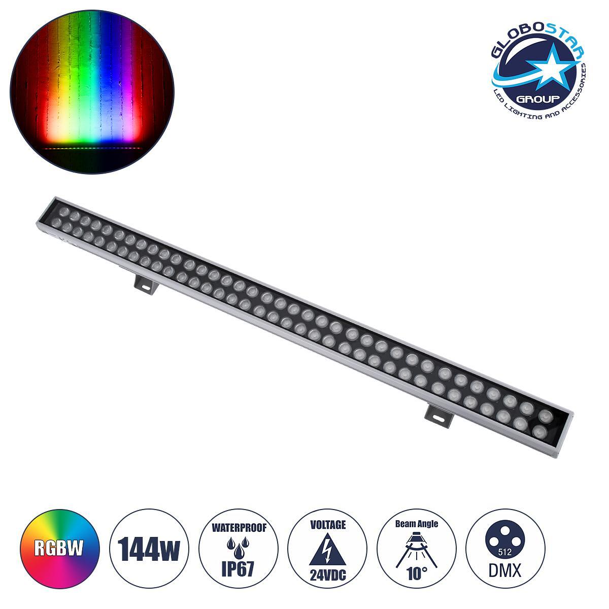 GLOBOSTAR® WASHERGAIA 90216 Осветителна Лента Wall Washer LED 144W 12240lm 10° DC 24V Водоустойчива IP67 Многоцветна RGBW Димируема DMX512 - Bridgelu