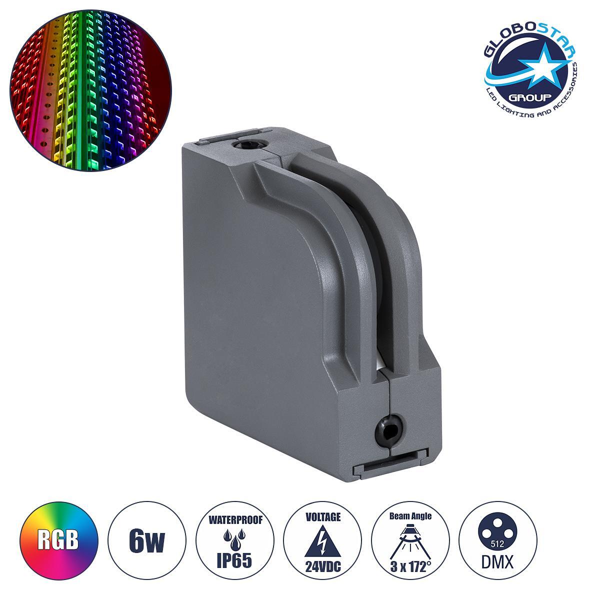 GLOBOSTAR® WINDOWCORNA 90116 Ъглово осветително тяло за подчертаване на прозорци LED 6W 480lm 3°x172° DC 24V Водоустойчиво IP65 Многоцветно RGB Димир