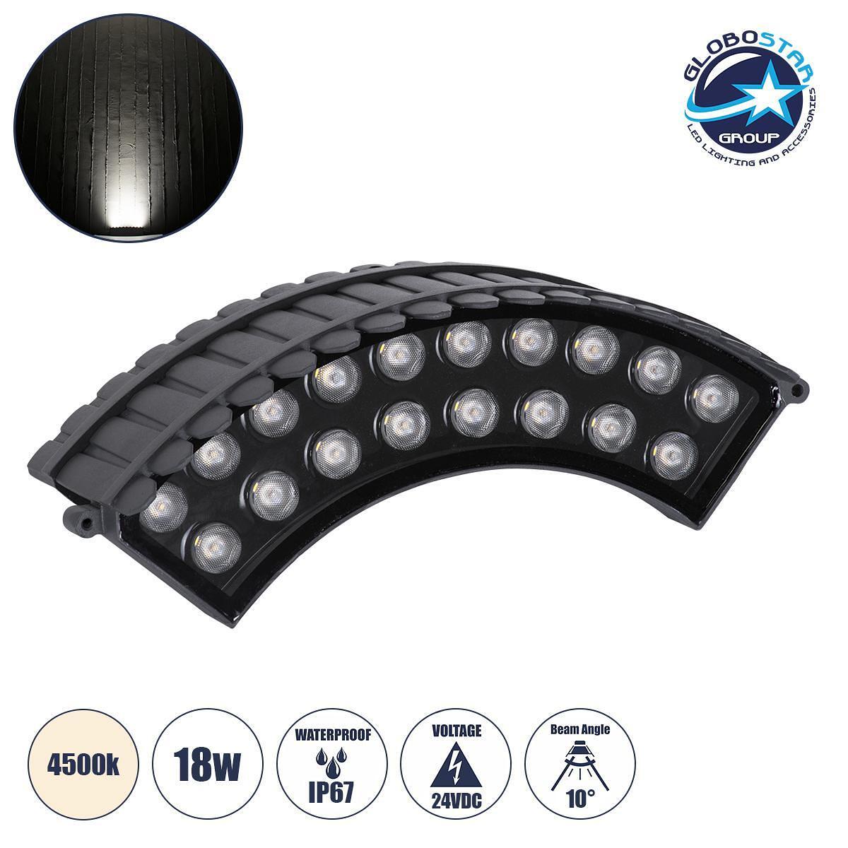 GloboStar® TREELIGHT-JINA 90694 Извита LED осветителна лента Wall Washer с антирефлексна решетка, специална за растения и дървета - LED 18W 1710lm 10