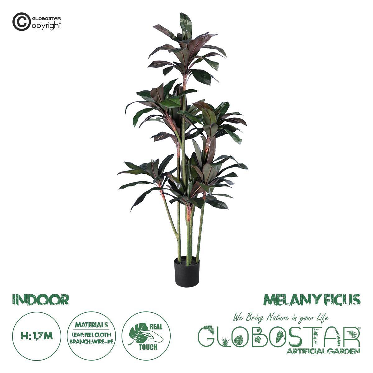 GloboStar® Изкуствена Градина MELANY FICUS 20041 Изкуствено Декоративно Растение Фикус В170cm