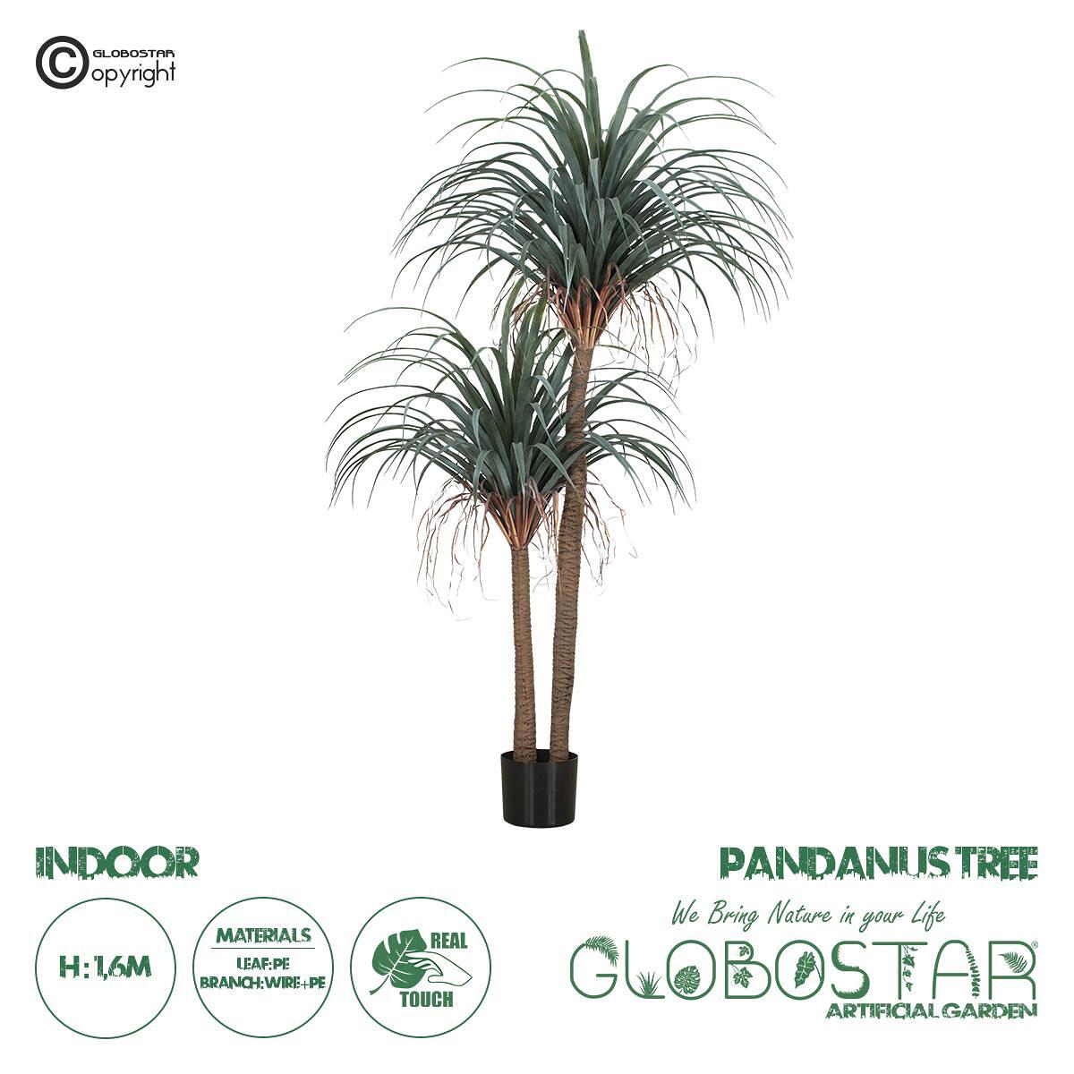 GloboStar® Изкуствено Градинско Растение PANDANUS TREE 20049 Изкуствен Декоративен Растение Панданус В160cm