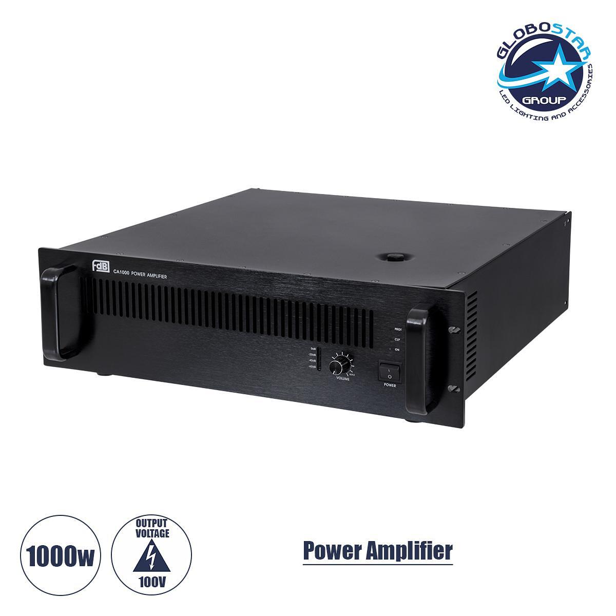 GloboStar® FDB CA1000 98016 Усилвател на мощност - Професионален усилвател за инсталационни озвучителни системи 100V - Честотен обхват 60Hz-20KHz - A