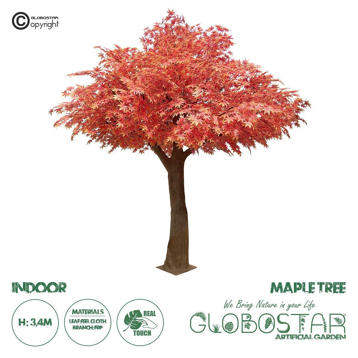 GloboStar® Изкуствена Градинска МАПЛ ДЪРВО 20162 Изкуствено Декоративно Дърво Клен В340cm