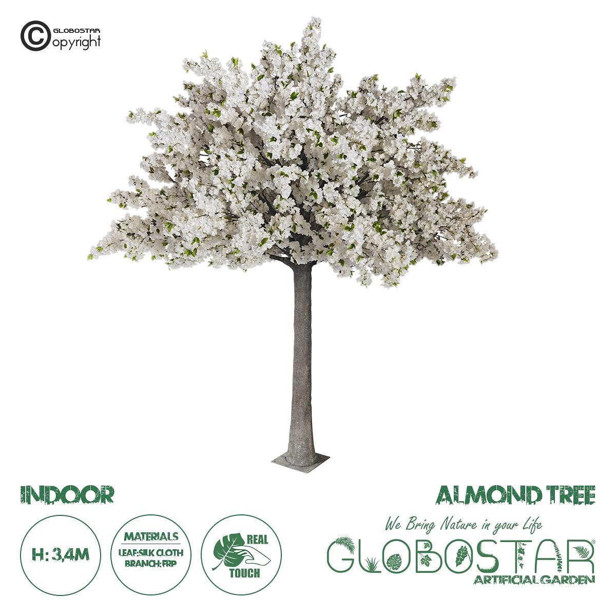 GloboStar® Изкуствена Градина АЛМОНДОВО ДЪРВО 20163 Изкуствено Декоративно Дърво Бадем Височина 340см
