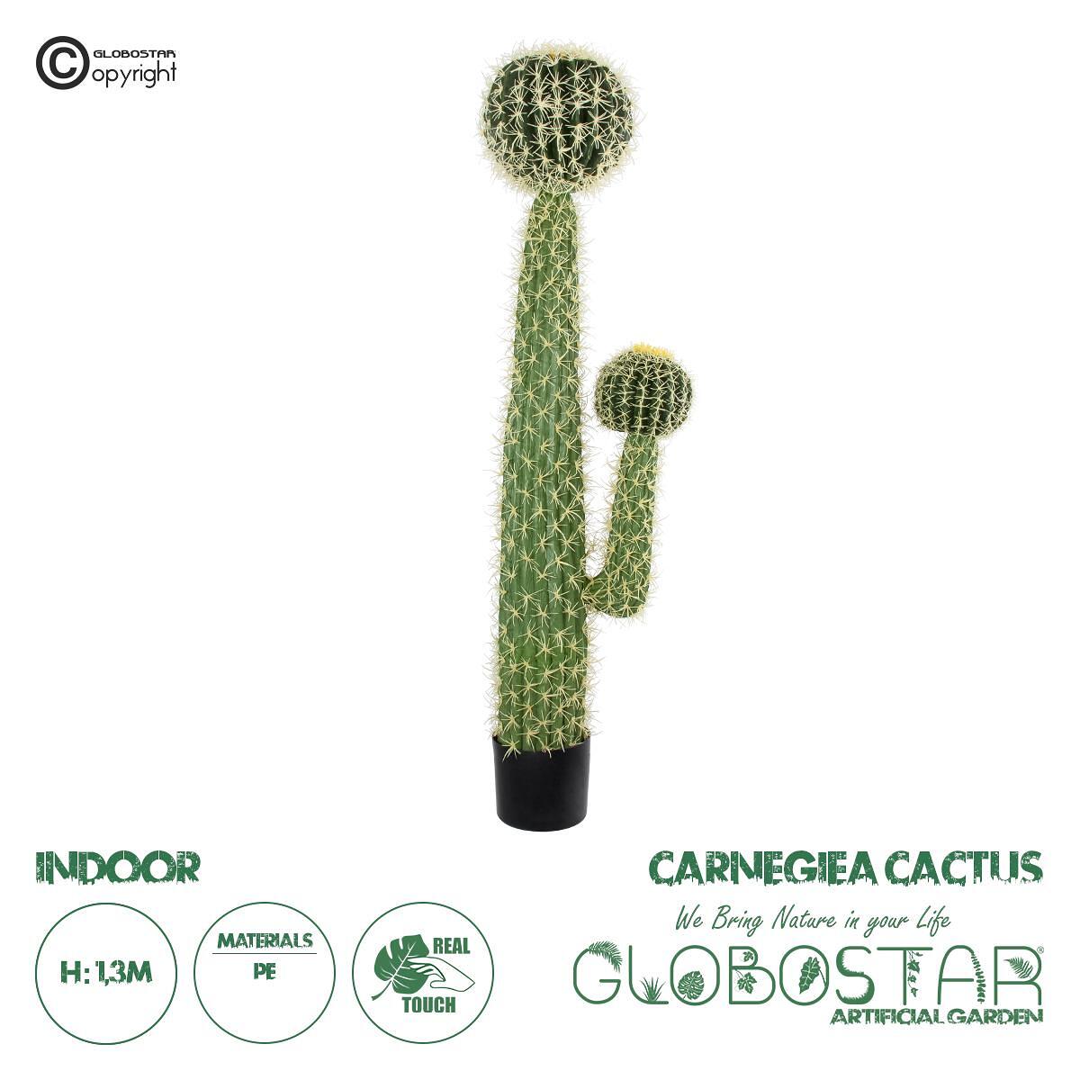 GloboStar® Изкуствена Градина CARNEGIEA CACTUS 20134 Изкуствено Декоративно Растение Кактус Сагуаро В150cm