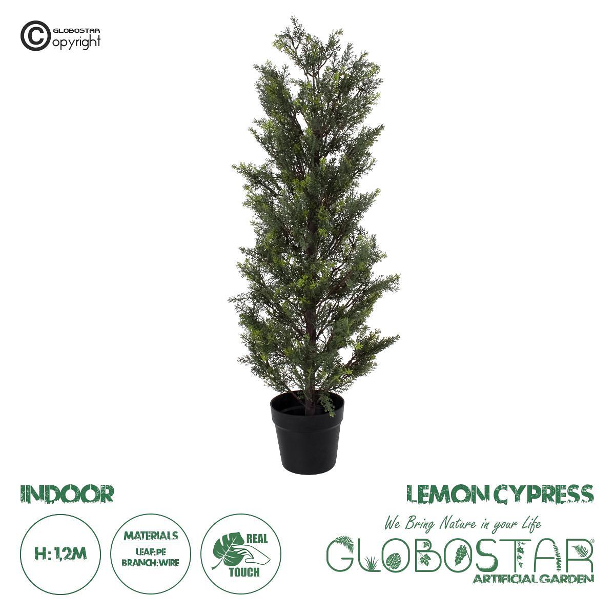 GloboStar® Изкуствено Градинско Растение LEMON CYPRESS 20151 Изкуствено Декоративно Растение Лимонов Кипарис В120cm