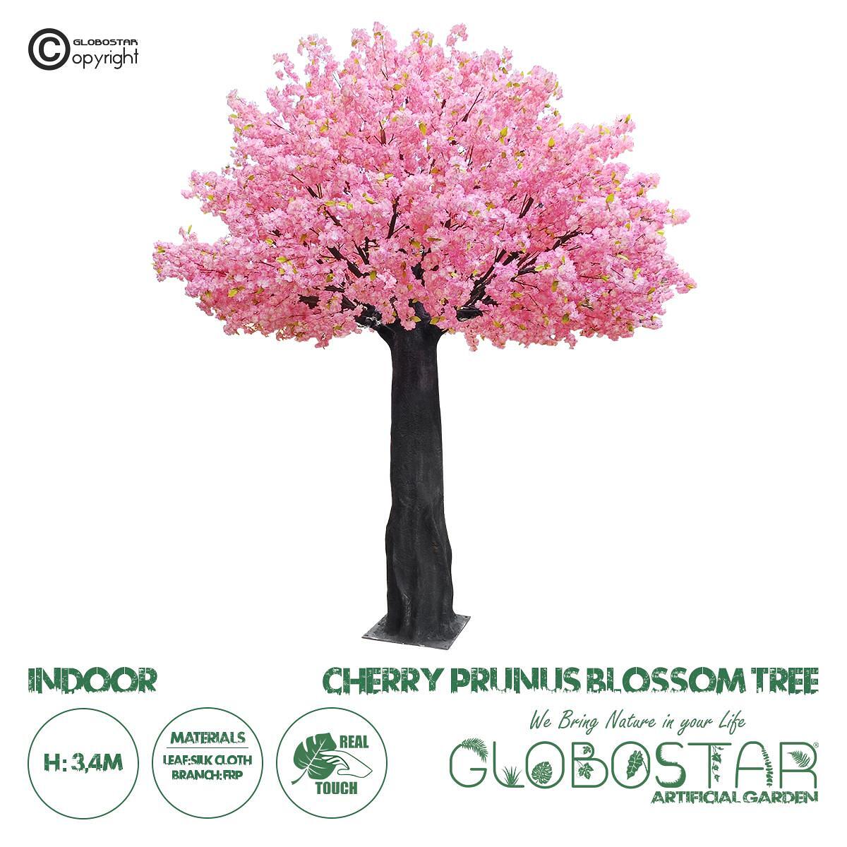 GloboStar® Изкуствена Градинска Декорация CHERRY PRUNUS BLOSSOM TREE 20164 Изкуствено Декоративно Дърво Цвят Череша Prunus Височина 340cm