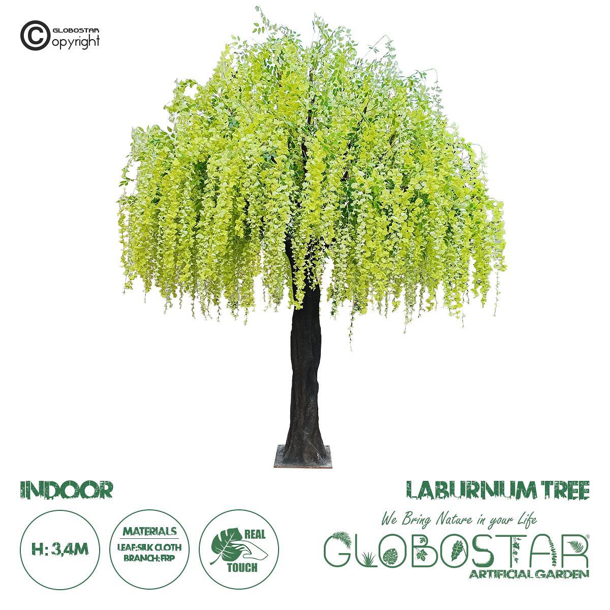 GloboStar® Изкуствена Градинска Дърво LABURNUM TREE 20165 Изкуствено Декоративно Дърво Лабурнум В340cm