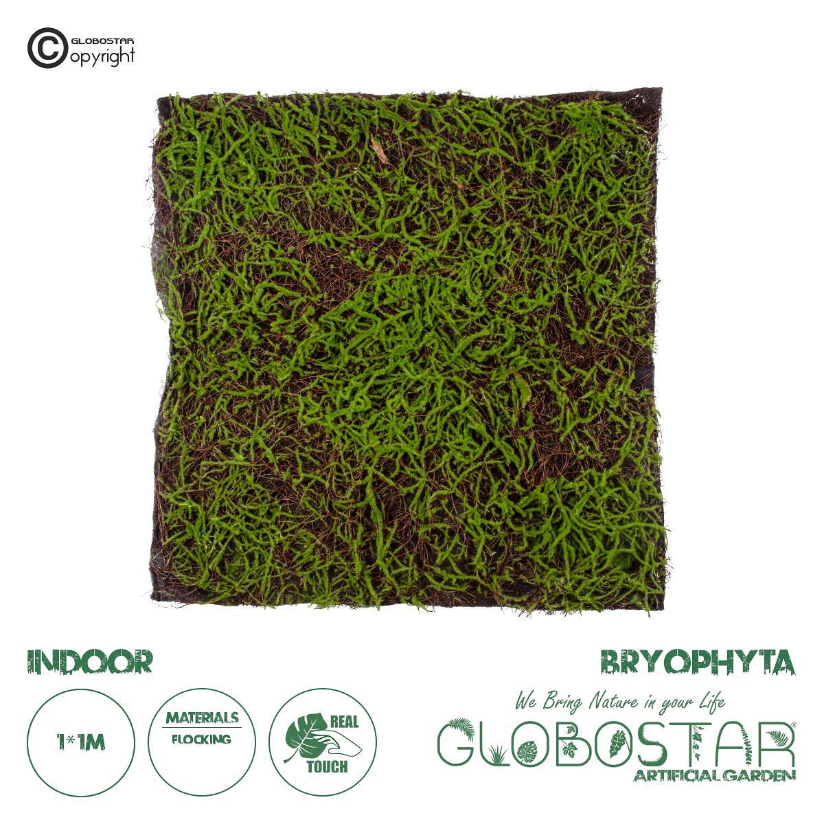 GloboStar® Изкуствена Градина BRYOPHYTA 20143 Изкуствен Декоративен Панел с Листна Масa - Вертикална Градина Мъх М100 x Ш100 x В5cm