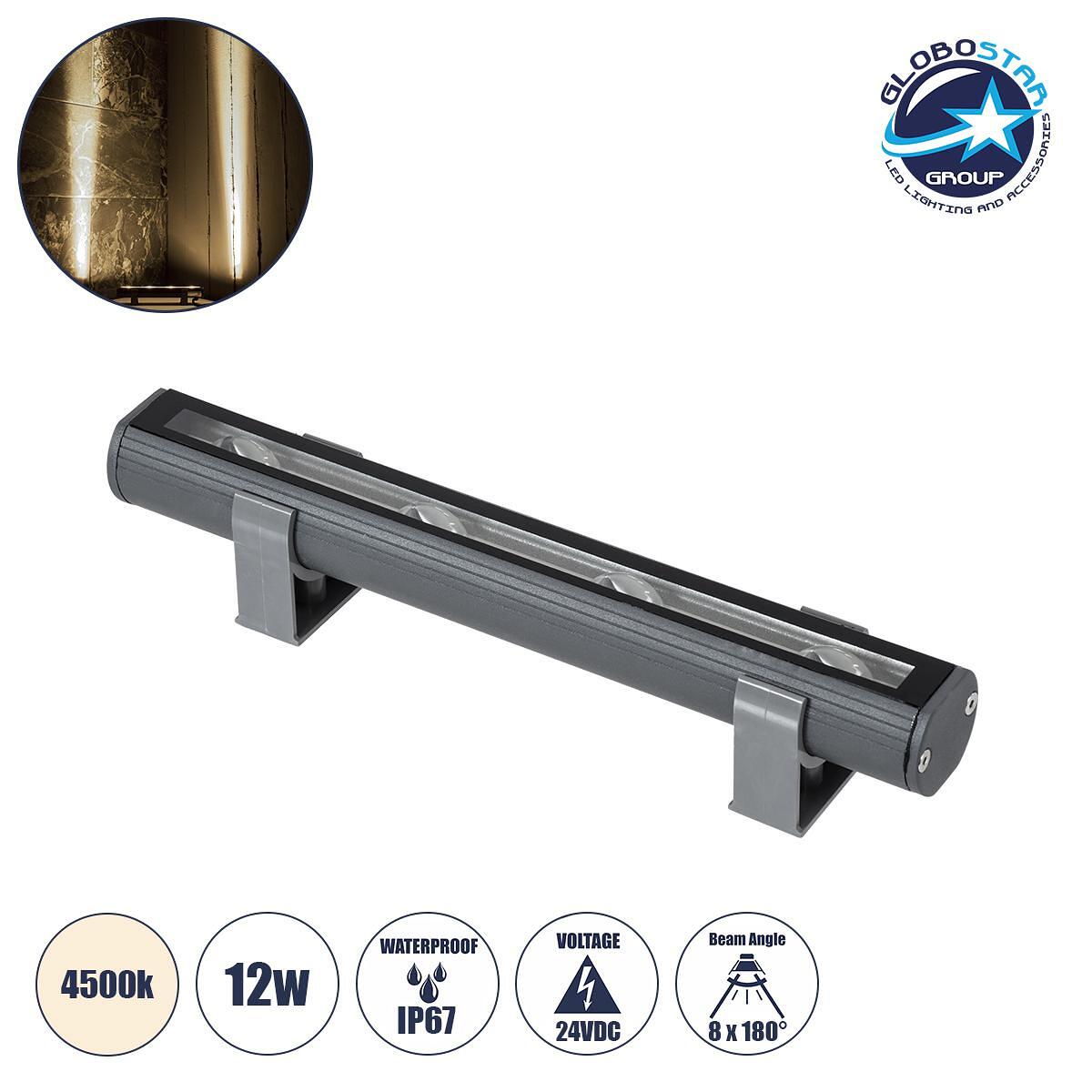GLOBOSTAR® WINDOWBARI 90538 Осветително тяло за прозорци LED 12W 1140lm 8x180° DC 24V Водоустойчиво IP67 Неутрално бяло 4500K Димируемо - CREE XPE чи