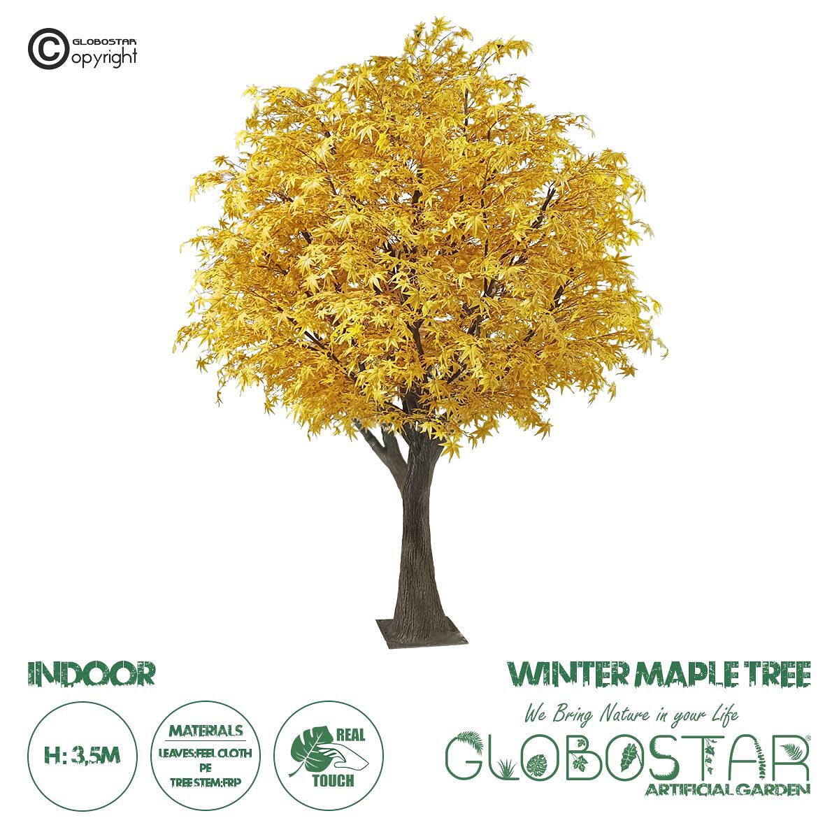 GloboStar® Изкуствена Градинска Декорация WINTER MAPLE TREE 20364 Изкуствено Декоративно Дърво Зимен Клен Височина 350cm