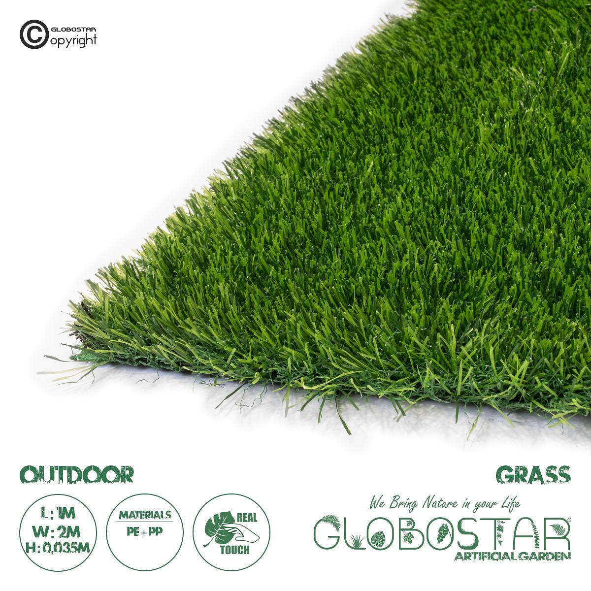 GloboStar® Изкуствена Градинска Трева SUMMER GRASS 20150 Изкуствен Синтетичен Тревен Килим Декоративна Трева - Моравa за Обновяване на Градина - с Ши