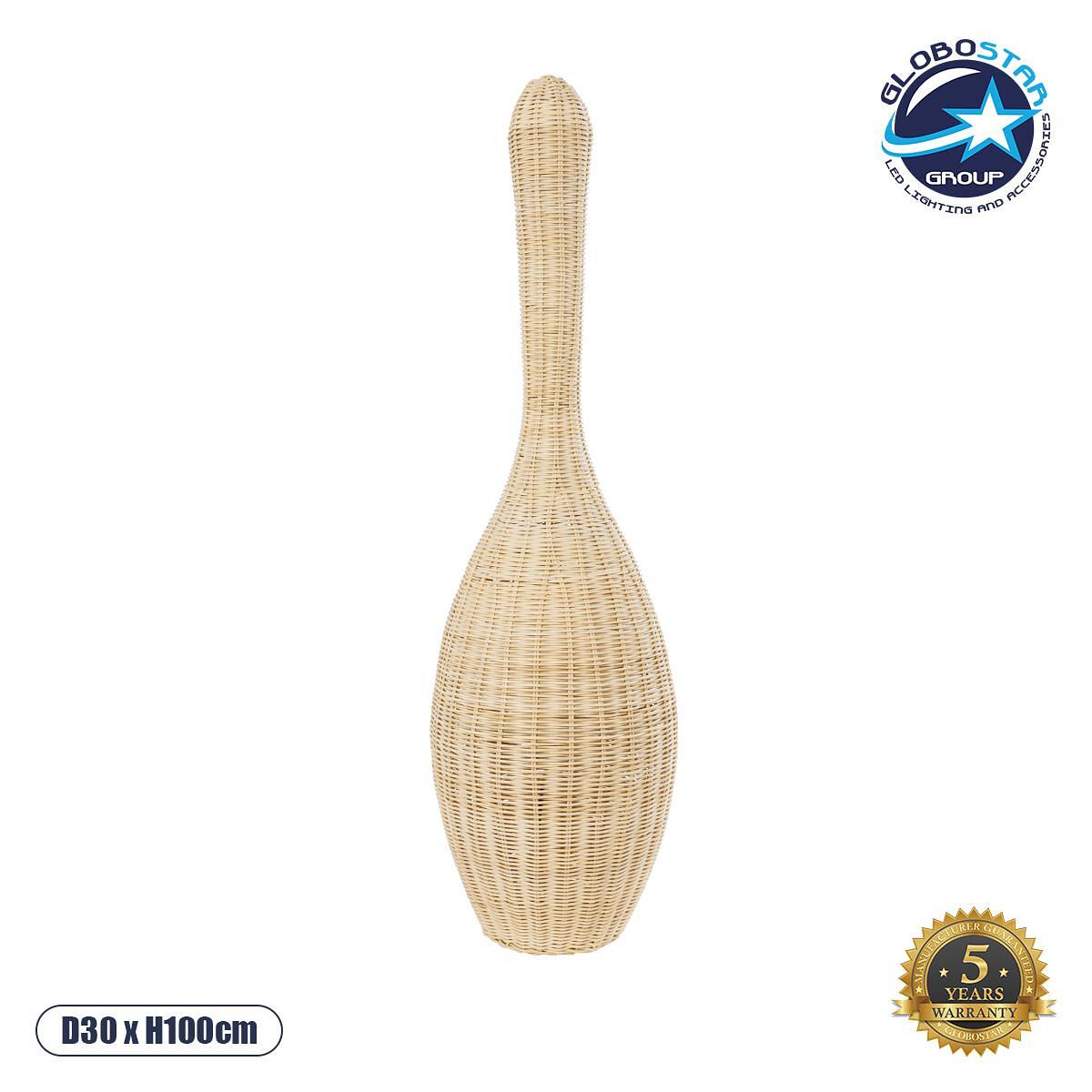 GLOBOSTAR® PARADIS 01843 Boho Подовa лампа с фасунга 1 x E27 AC 220-240V IP20 - Бежов - Д30 x Ш30 x В100cm
