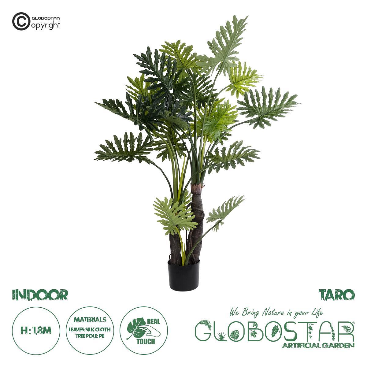 GloboStar® Изкуствена Градина TARO 20687 Изкуствено Декоративно Растение Колоказия Φ150 x В180cm
