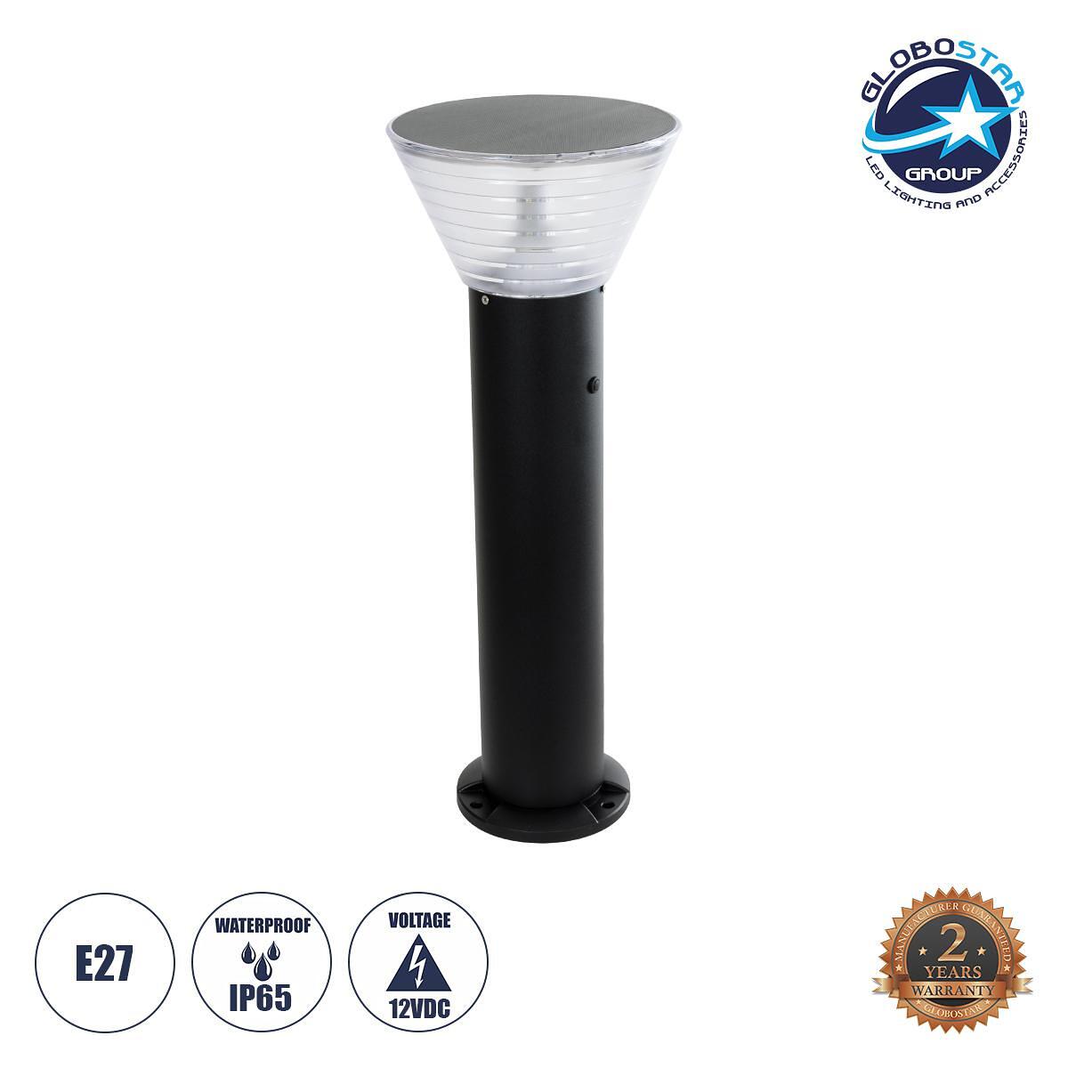 GLOBOSTAR® VEGGIE 90550 Градинско осветително тяло тип колона с фасунга 1 x E27 60° AC 220-240V Водоустойчиво IP65 - Черно - Д23 x Ш23 x В60cm