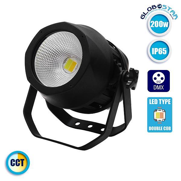 Водоустойчив Прожектор COB LED PAR DMX512 200 Watt 230V IP65 CCT Студена - Дневна - Топла GloboStar 51159