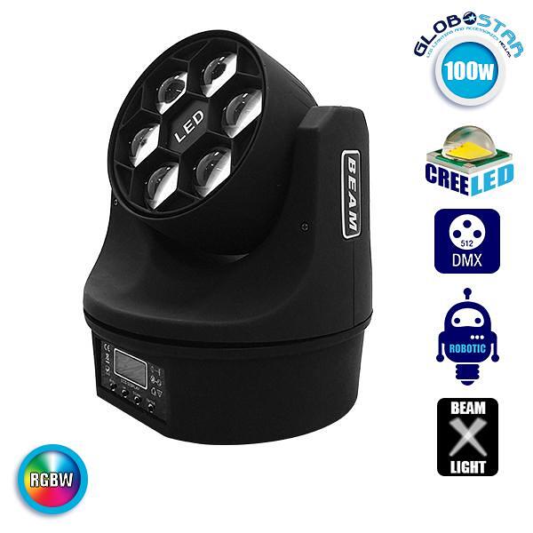 GLOBOSTAR® MINIBEE 51122 Stage Движеща се роботизирана глава Bee Eye Super Beam & Wash LED 90W Zoom 6°/51° AC 220-240V IP20 6 x 15W CREE Chip Многоцв