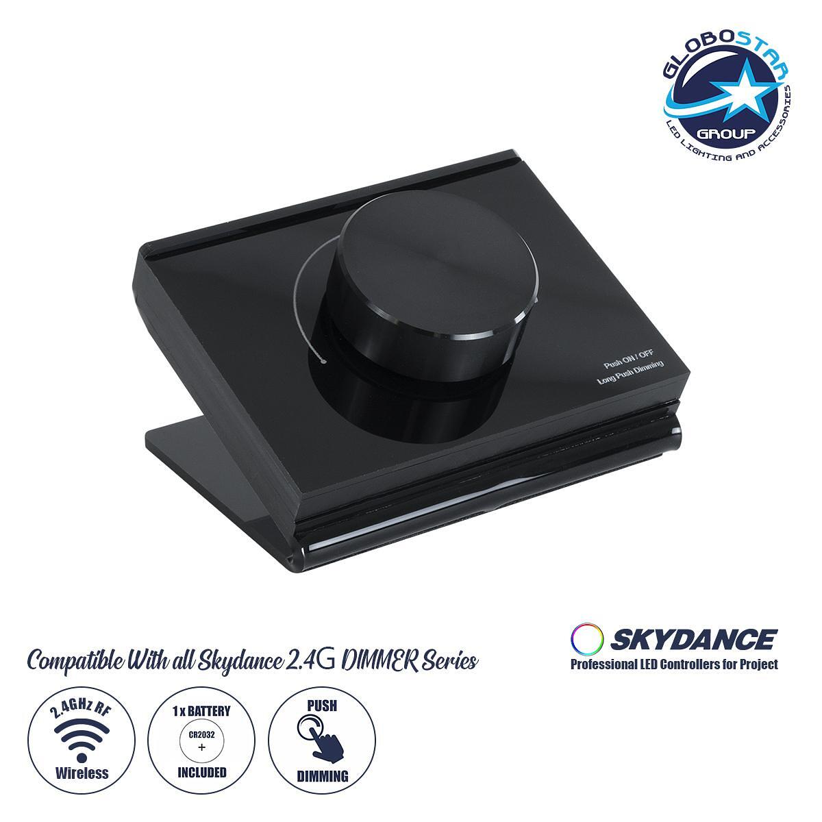 GloboStar® 73123 RK1 SKYDANCE Безжично RF 2.4Ghz Дистанционно & Push Dimming 1 Група за всички Едноцветни SKYDANCE Controller DC 3V 1 x CR2032 - IP20