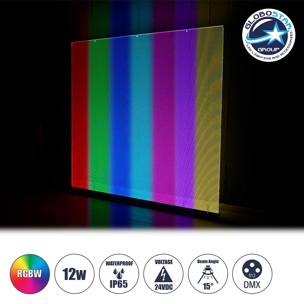 GloboStar® WASHER-PLEXI 90499 LED Осветителна Лента Wall Washer 12W 1020lm 15° DC 24V Водоустойчива IP65 с Plexiglass Молекулярно Осветление Д100 x Ш