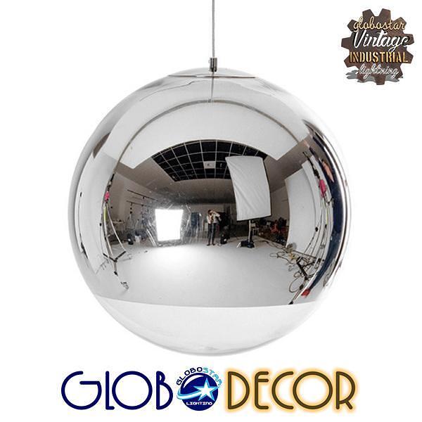 GLOBOSTAR® GLANS 01312 Модерен висящ таванен осветител с фасунга 1 x E27 AC 220-240V IP20 - Сребрист - Д30 x Ш30 x В27cm