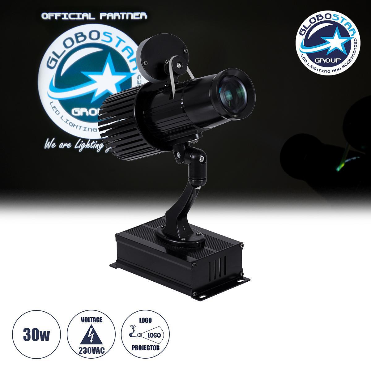 GloboStar® ПРОЖЕКТОР 51176 LED Прожектор за Рекламно Лого GloboStar Official Partner за Вътрешна Употреба - 30W AC 220-240V IP20 - Д22.5 x Ш8 x В28.5