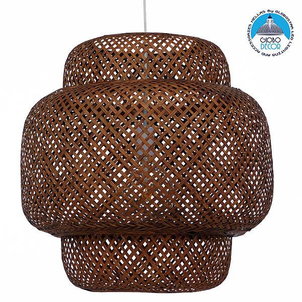 GLOBOSTAR® MALDIVES 01658 Boho Висяща Лампа за Таван с Фасунга 1 x E27 AC 220-240V IP20 - Кафяво - Д56 x Ш56 x В54cm