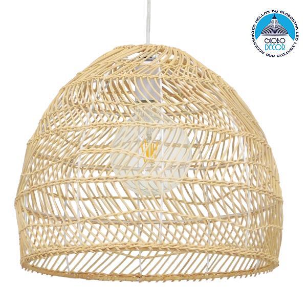 GLOBOSTAR® MALIBU 00973 Boho Висяща Лампа за Таван с Фасунга 1 x E27 AC 220-240V IP20 - Бежово - Д40 x Ш40 x В35cm