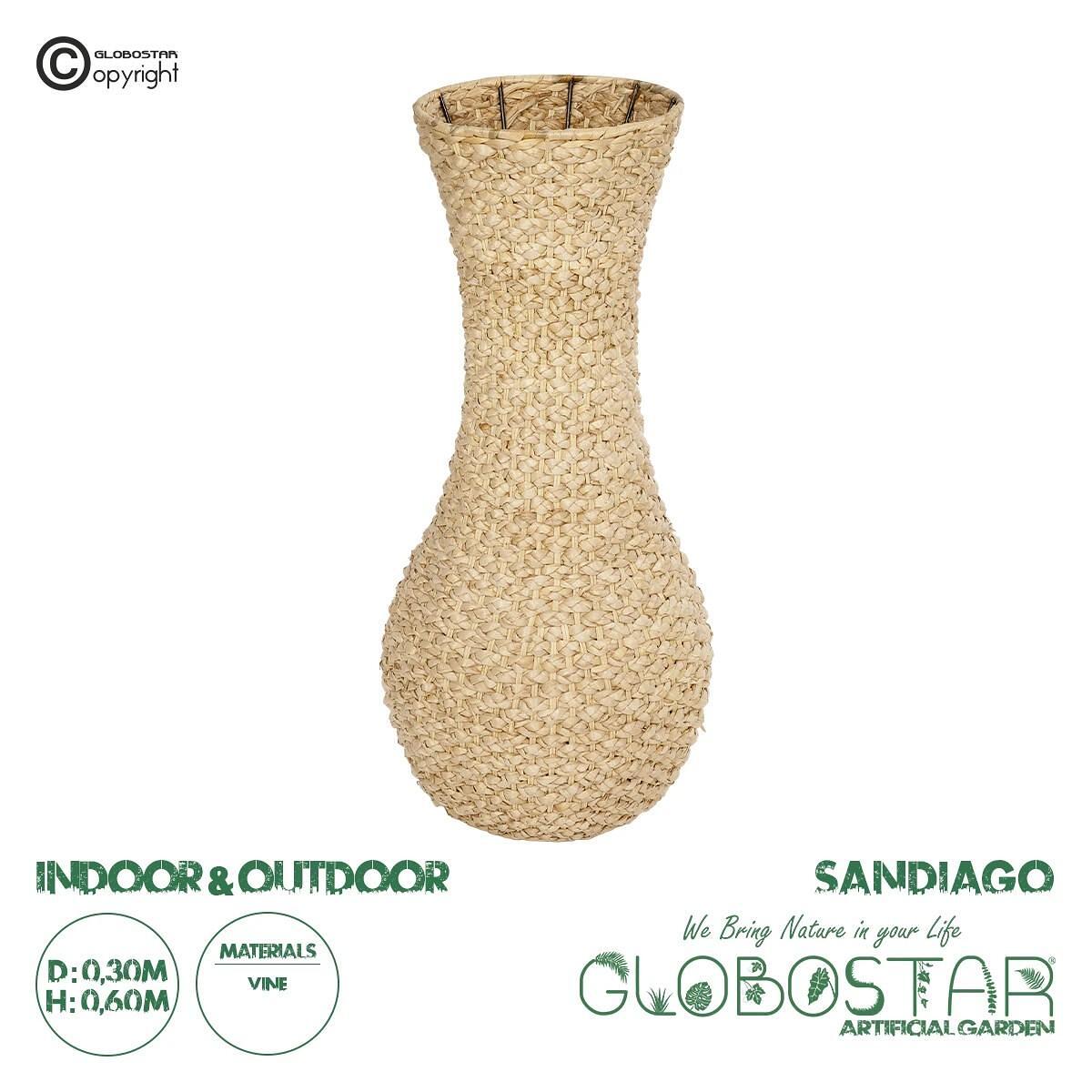 GloboStar® Artificial Garden SANDIAGO 21233 Декоративен Плотто Кошница - Саксии Саксия - Flower Pot Бежов П30 x M30 x У60cm