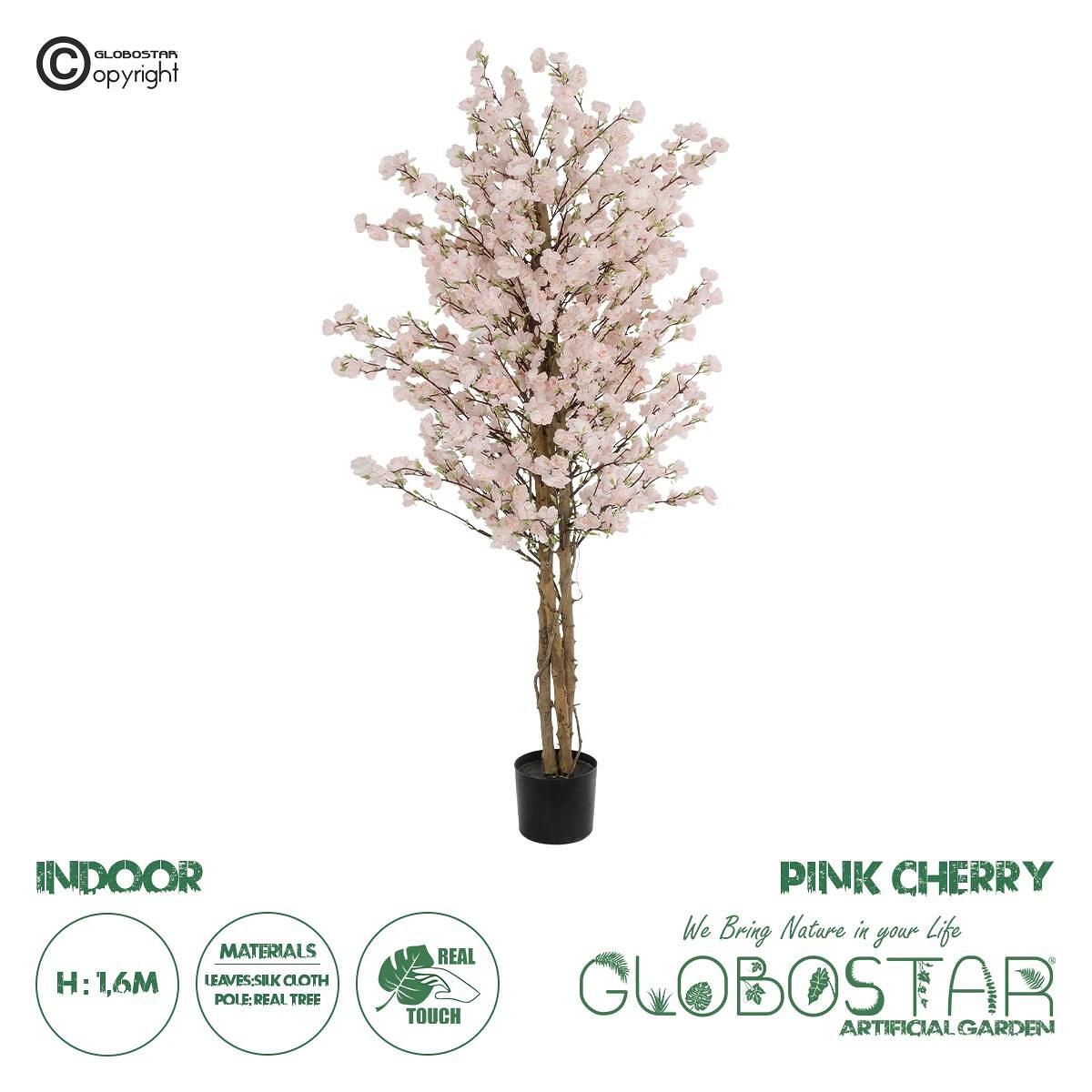 GloboStar® Artificial Garden PINK CHERRY 21098 Изкуствен Декоративен Дърво Череша М80 x П80 x У160cm