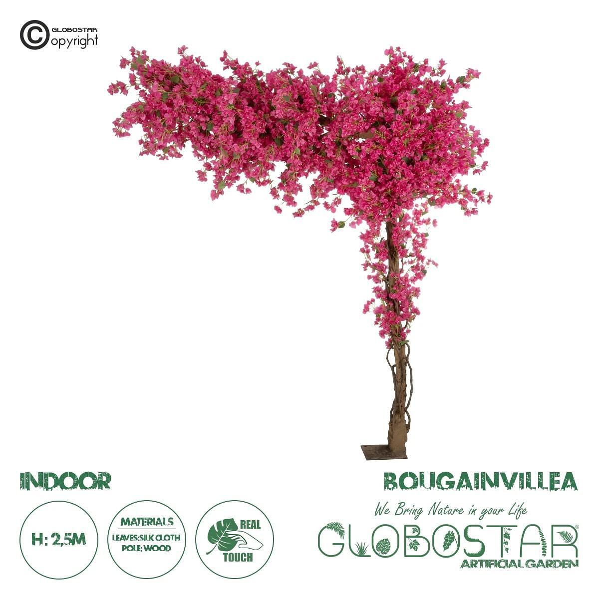 GloboStar® Artificial Garden BOUGAINVILLEA BLOSSOM 20672 Изкуствен Декоративен Дърво Άцвят Бугенвилияс М230 x П100 x У250cm