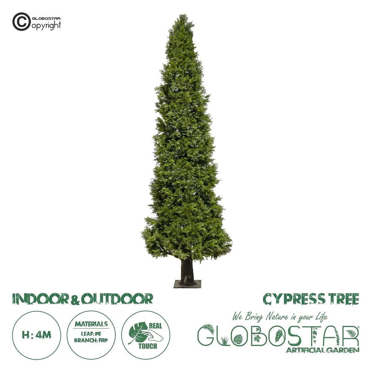 GloboStar® Artificial Garden CYPRESS TREE 21061 Изкуствен Декоративен Дърво Кипарис М145 x П145 x У400cm