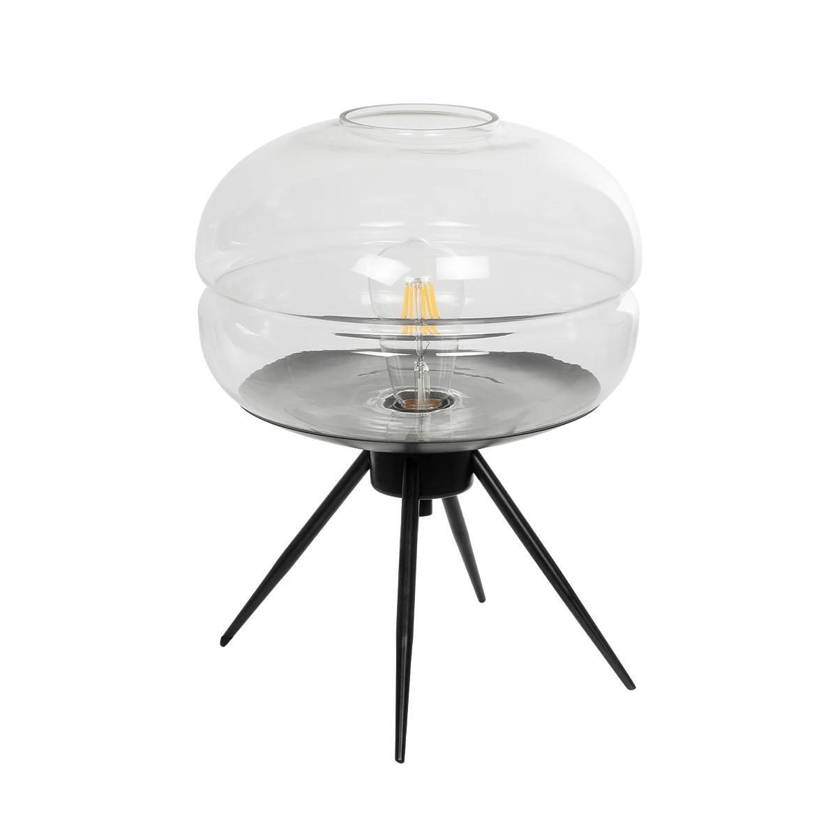 GLOBOSTAR® JAVAN 999-0036 Модерен Настолна лампа Осветително тяло Настолни лампи с Фасунга 1 x E27 AC 220-240V IP20 - Прозрачен & Черен - М30 x П30 x