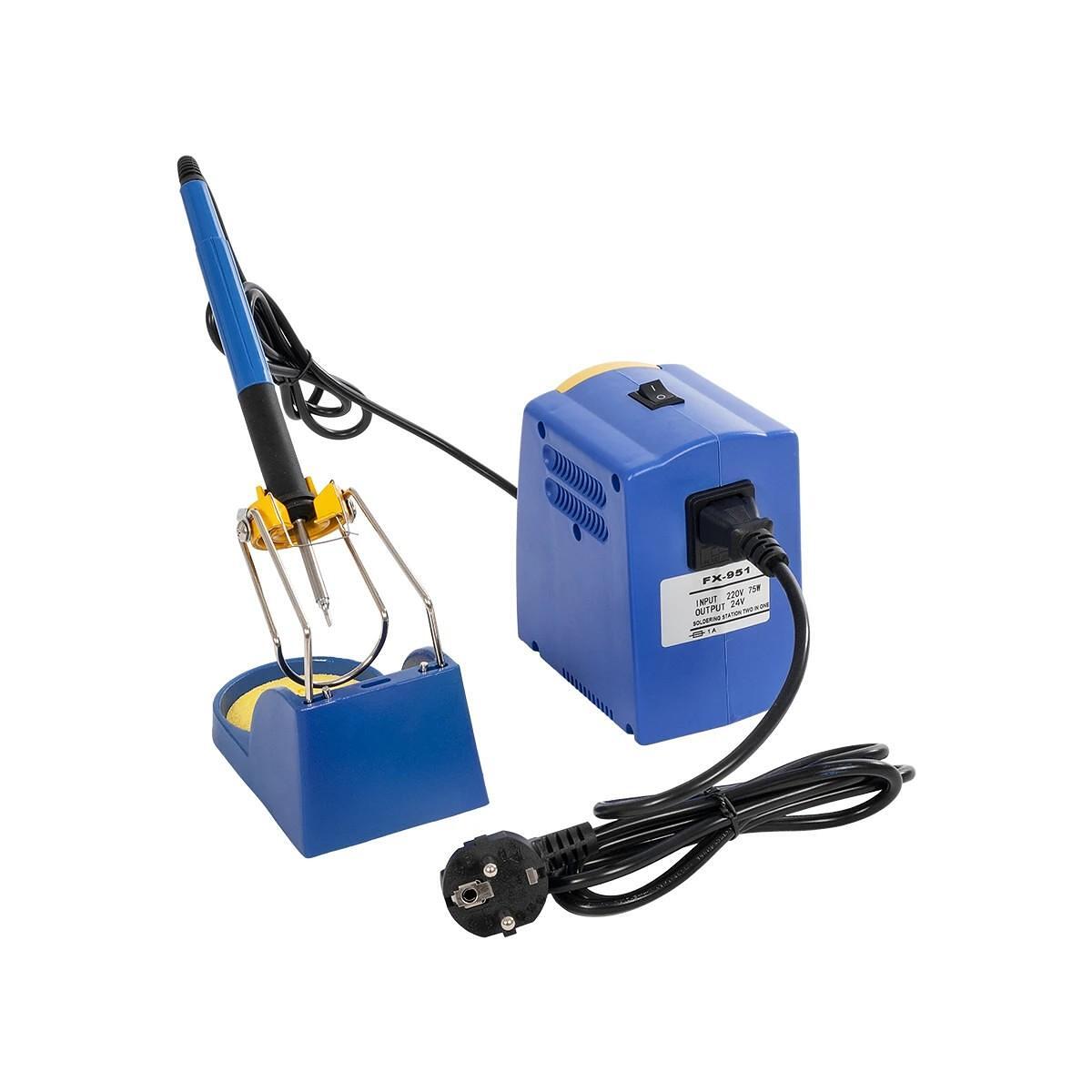 GLOBOSTAR® HAKKO FX-951 79980 Цифрова станция за запояване с цифров дисплей и поялник 75W AC 220-240V IP20 - В8 x Ш13,1 x В13 см - 2 години гаранция