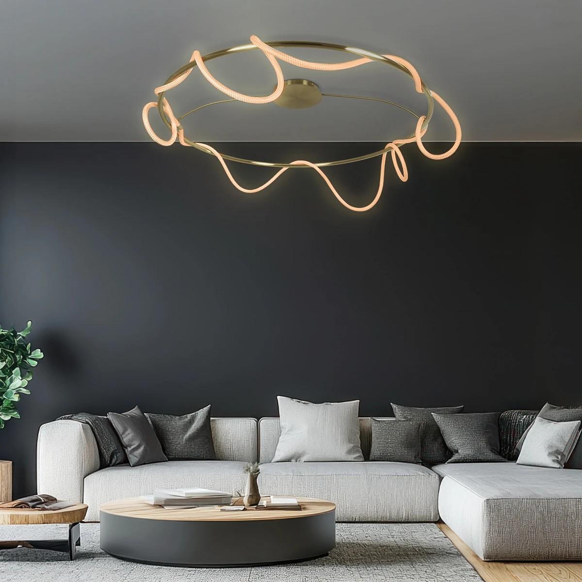 kelvo® GLOW KLV-101-0151 Осветително тяло Таван LED 89W 8900lm 360° AC 220-240V IP20 Регулируема бяла светлина CCT с Дистанционно управление от 2700K