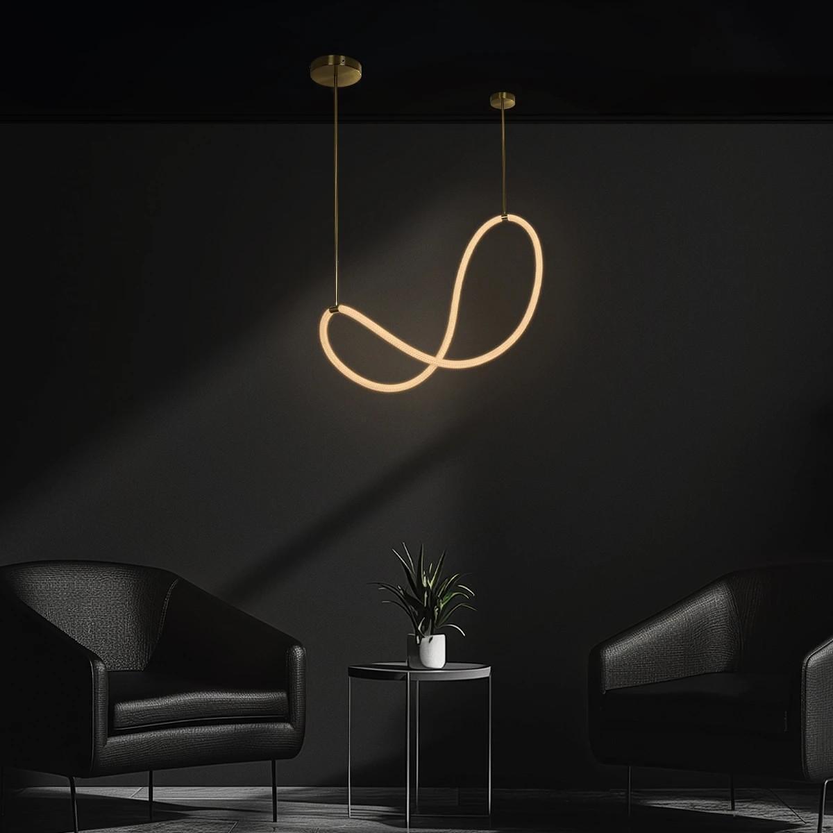 kelvo® GLOW KLV-101-0156 Висящ Осветително тяло Таван LED 34W 3400lm 360° AC 220-240V IP20 Регулируема бяла светлина CCT с Дистанционно управление от