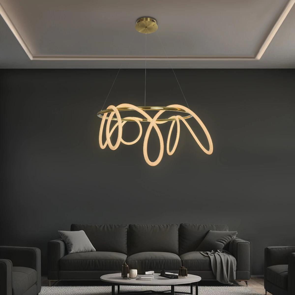 kelvo® GLOW KLV-101-0164 Висящо таванно LED осветително тяло 69W 6900lm 360° AC 220-240V IP20 Регулируема бяла светлина CCT с дистанционно управление