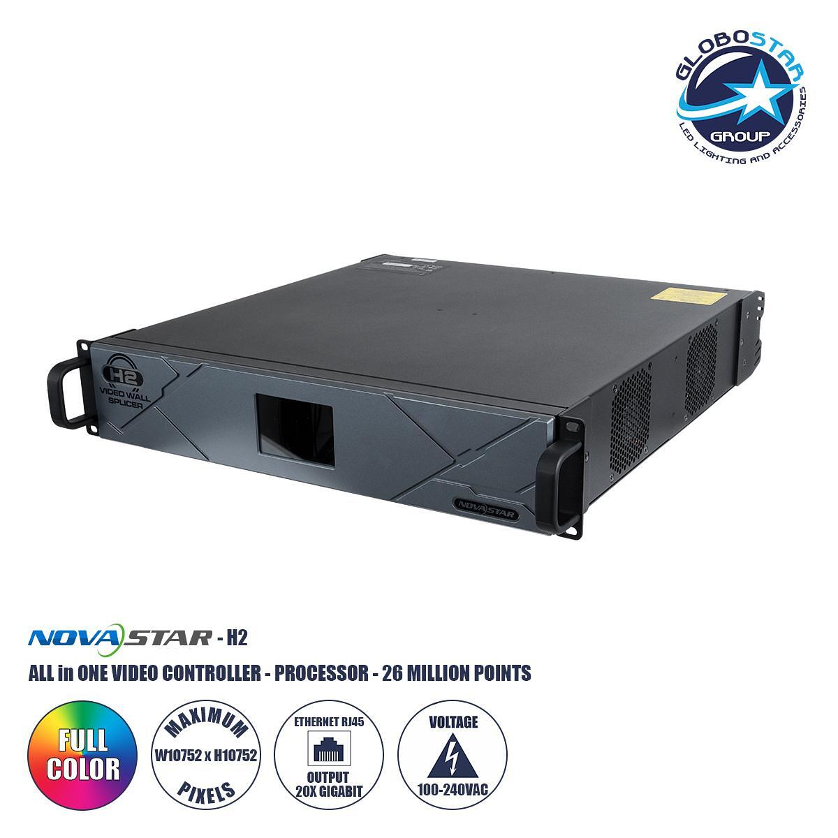 GLOBOSTAR® H2 41017 Novastar H2 All in One Processor & Video Controller 4K за LED видео стени 13 милиона пиксела Макс W10752px/Макс H10752px - Входен