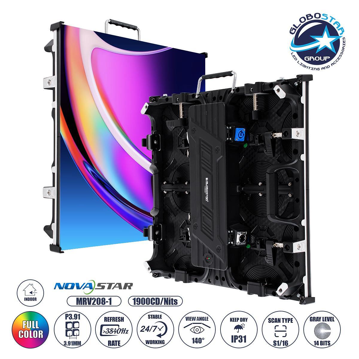 GLOBOSTAR ® NEOWALL 41000 Видеостенен екран 50x50см LED 180W 3840Hz AC 220-240V Вътрешен IP31 Пълноцветен -Ъглови протектори - Д50 x Ш8.5 x В50см -