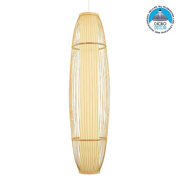 GLOBOSTAR® HIBISCUS 00892 Boho Висяща Лампа за Таван с Фасунга 1 x E27 AC 220-240V IP20 - Бежово - Д30 x Ш30 x В120cm