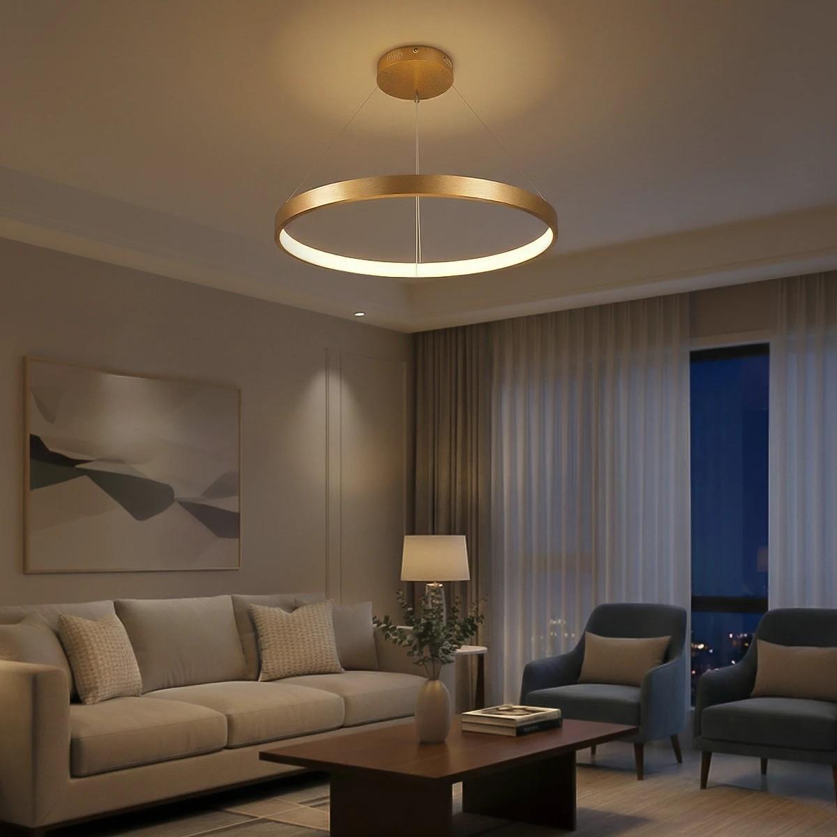 kelvo ® NEMESIS KLV-101-0213 LED висяща таванна лампа 67W 6700lm 180° AC 220-240V IP20 Регулируема бяла CCT с контрол от 2700K до 6000K Димируема - L