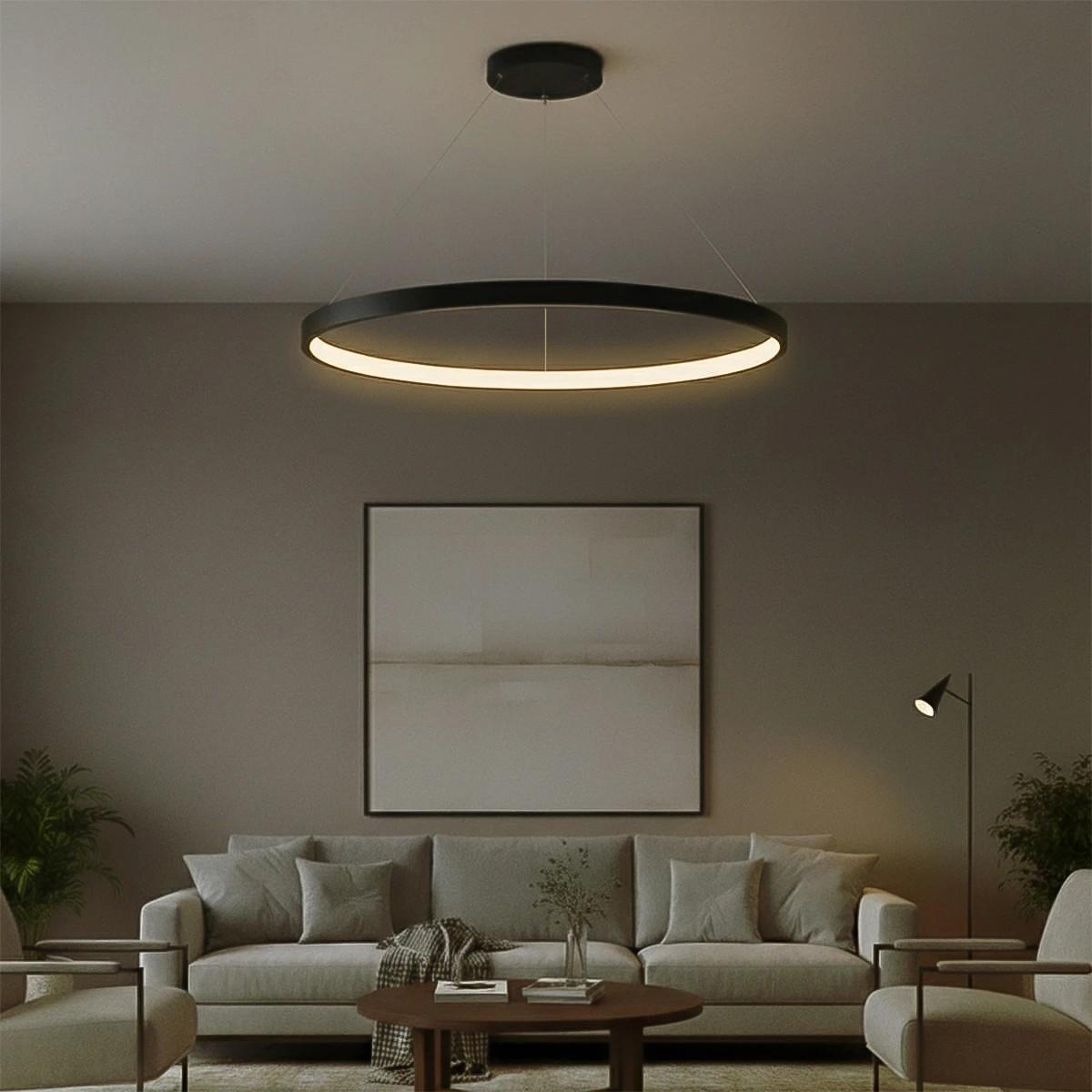 kelvo ® NEMESIS KLV-101-0214 LED висяща таванна лампа 75W 7500lm 180° AC 220-240V IP20 Регулируема бяла CCT с контрол от 2700K до 6000K Димируема - L