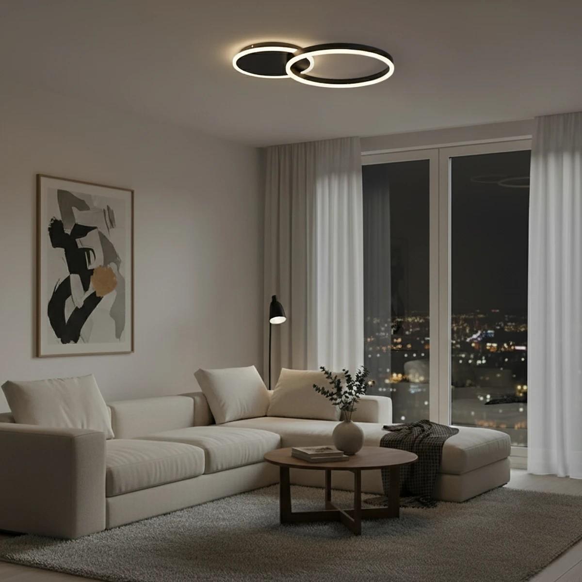 kelvo ® VENOM KLV-101-0181 LED таванна лампа 45W 4500lm 360° AC 220-240V IP20 Регулируема бяла CCT с контрол от 2700K до 6000K Димируема