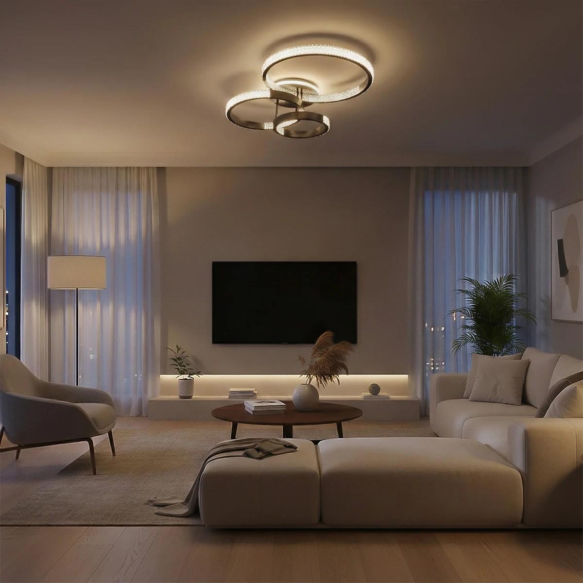 kelvo ® DIAMOND KLV-101-0226 LED таванно осветително тяло 100W 10000lm 360° AC 220-240V IP20 Регулируемо бяла светлина с контрол от 2700K до 6000K Ди