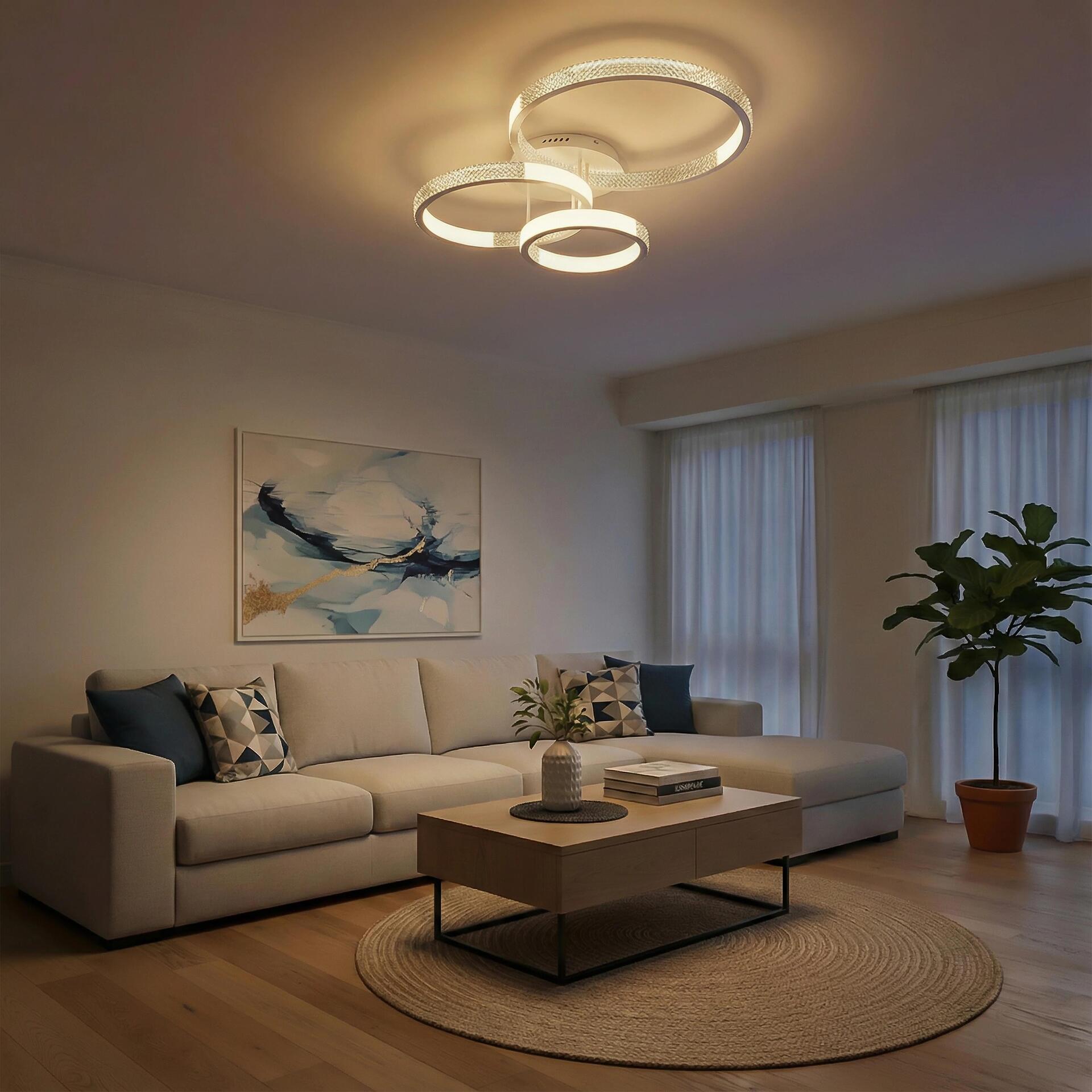 kelvo ® DIAMOND KLV-101-0227 LED таванно осветително тяло 100W 10000lm 360° AC 220-240V IP20 Регулируемо бяло светлина с контрол от 2700K до 6000K -