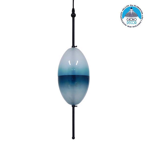 GLOBOSTAR® TEARDROP 01501 Модерен висящ таванен осветител с фасунга 3 x G4 AC 220-240V IP20 - Тюркоаз - Д16 x Ш16 x В66cm