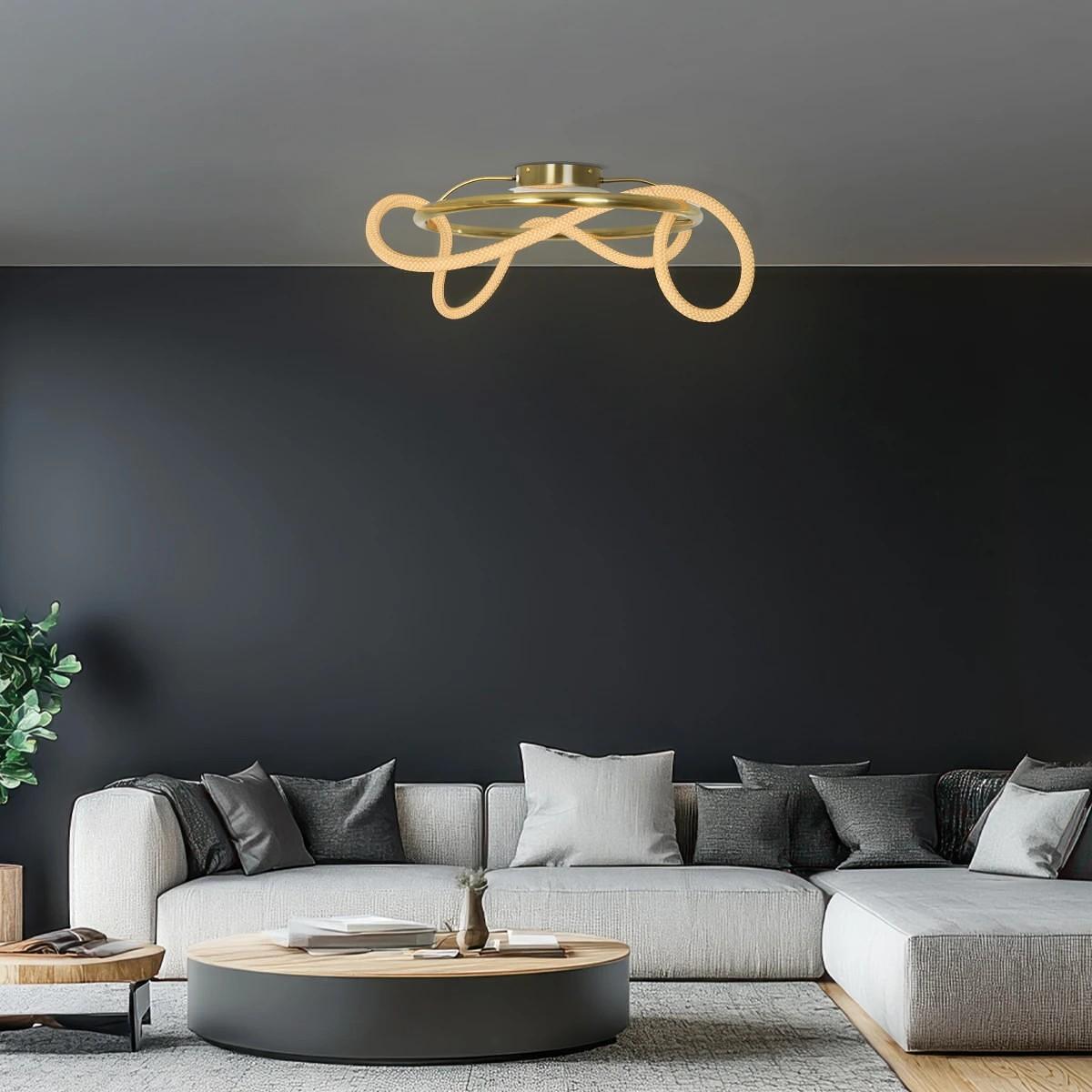 kelvo ® GLOW KLV-101-0149 LED таванна лампа 34W 3400lm 360° AC 220-240V IP20 Регулируема бяла светлина с контрол от 2700K до 6000K Д60 x Ш60 x В30 с