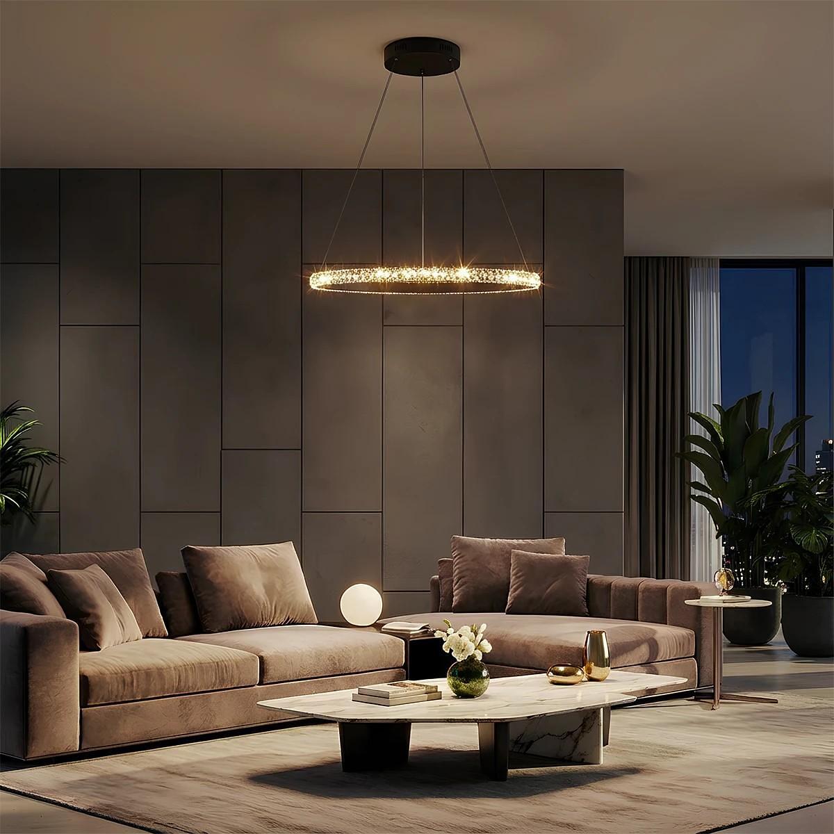 kelvo ® DIAMOND KLV-101-0229 LED висяща таванна лампа 45W 4500lm 180° AC 220-240V IP20 Регулируема бяла CCT с контрол от 2700K до 6000K Димируема - L