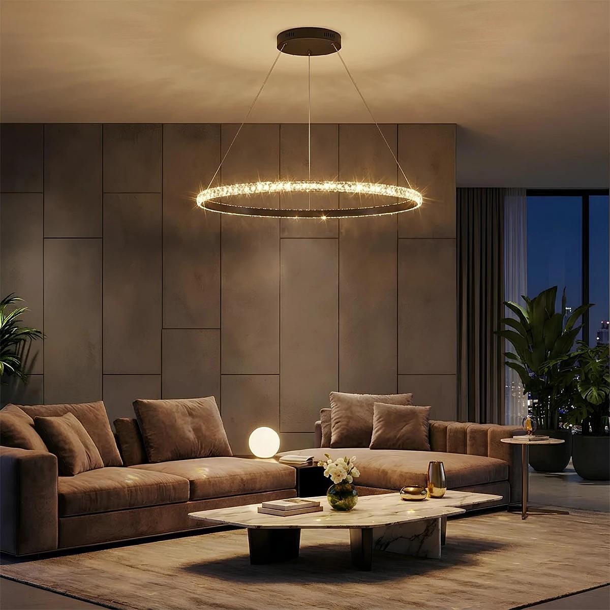 kelvo ® DIAMOND KLV-101-0231 LED висяща таванна лампа 67W 6700lm 180° AC 220-240V IP20 Регулируема бяла CCT с контрол от 2700K до 6000K Димируема